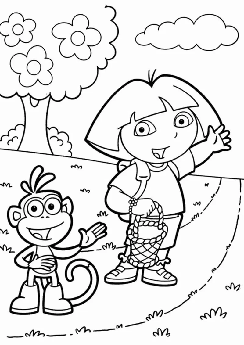 Tranh tô màu Dora The Explorer cực kỳ đáng yêu Tranh tô màu Dora The Explorer cực kỳ đáng yêu
