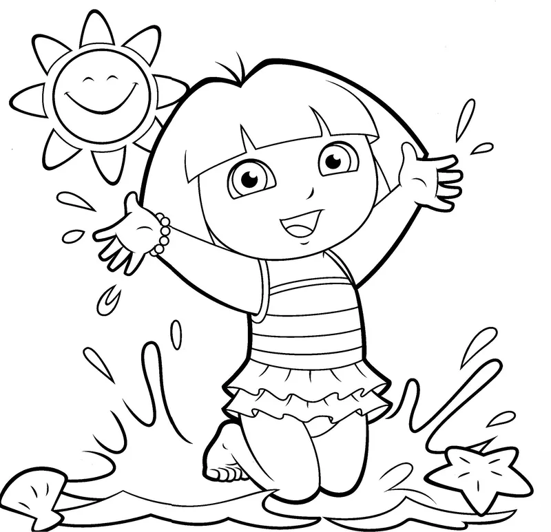 Tô màu Dora The Explorer với các nhân vật phụ Tô màu Dora The Explorer với các nhân vật phụ