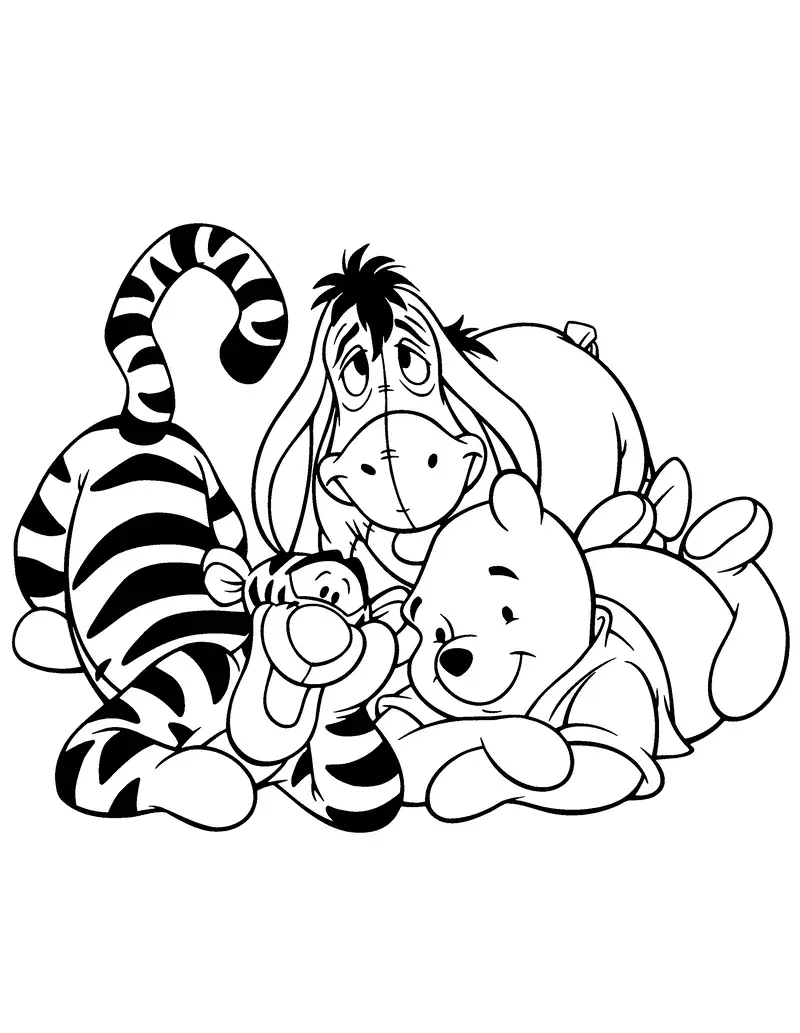 Hình vẽ Winnie the Pooh dễ thương để tập tô