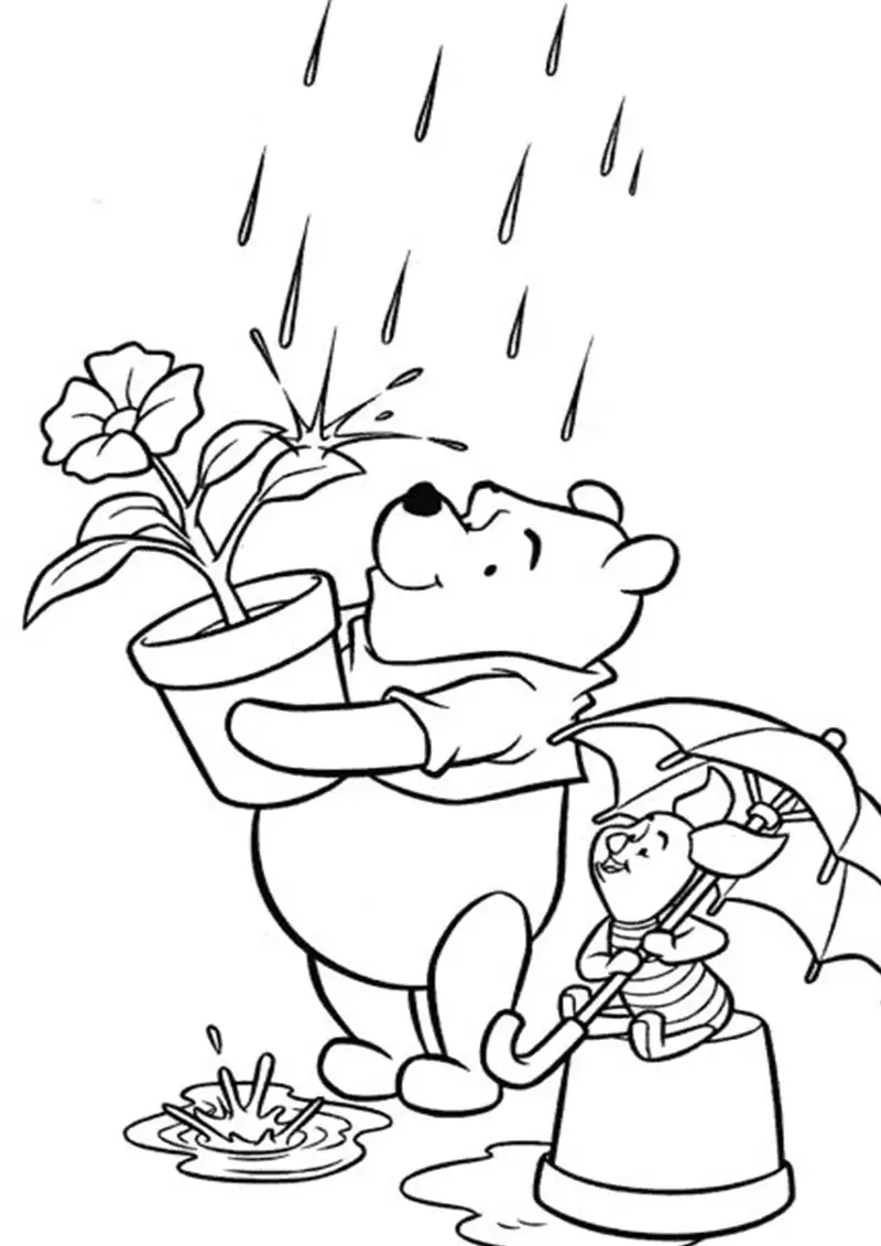 Hình tô màu Winnie the Pooh giúp bé khám phá thế giới hoạt hình