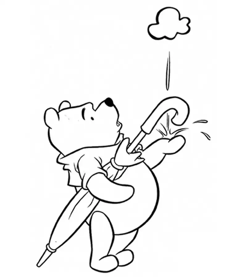 Tranh tô màu Winnie the Pooh với các chi tiết đơn giản