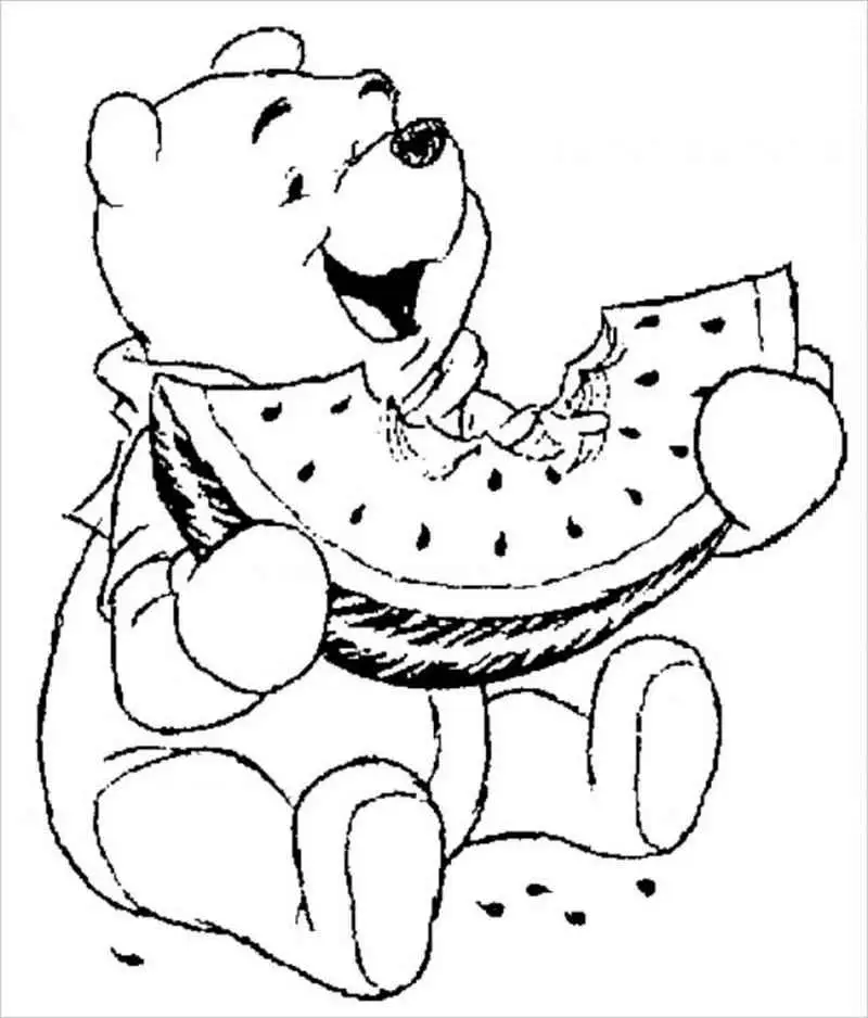Hình vẽ Winnie the Pooh với những chi tiết đơn giản