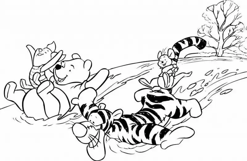 Hình tô màu Winnie the Pooh giúp bé thư giãn