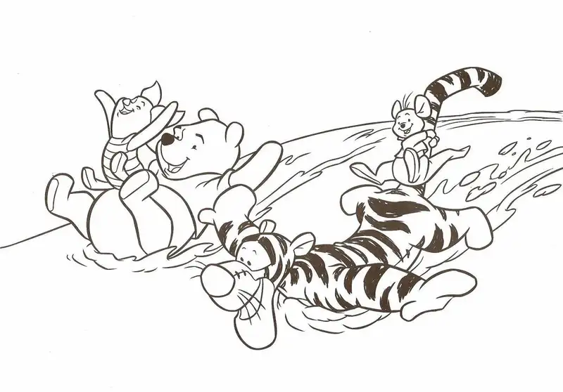 Tranh tô màu Winnie the Pooh với những chi tiết dễ thương