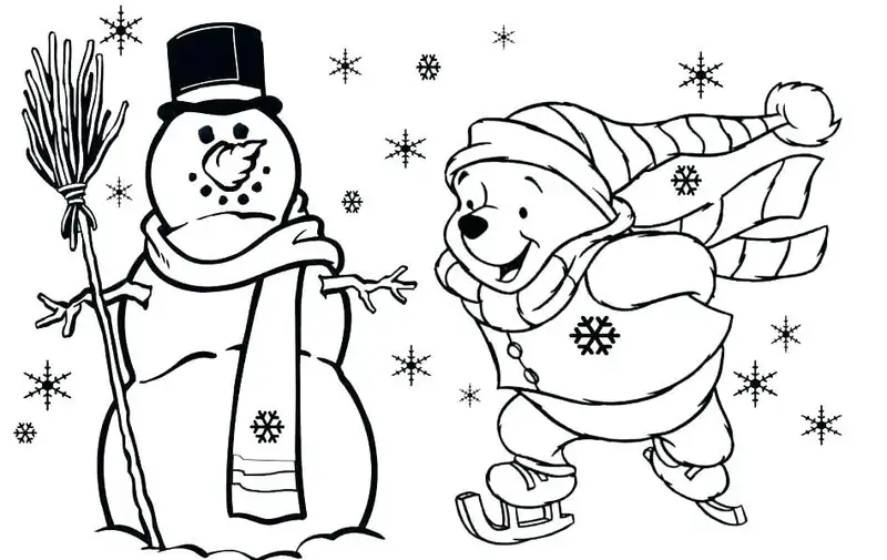 Tranh tô màu Winnie the Pooh với hình ảnh bạn bè thân thiết