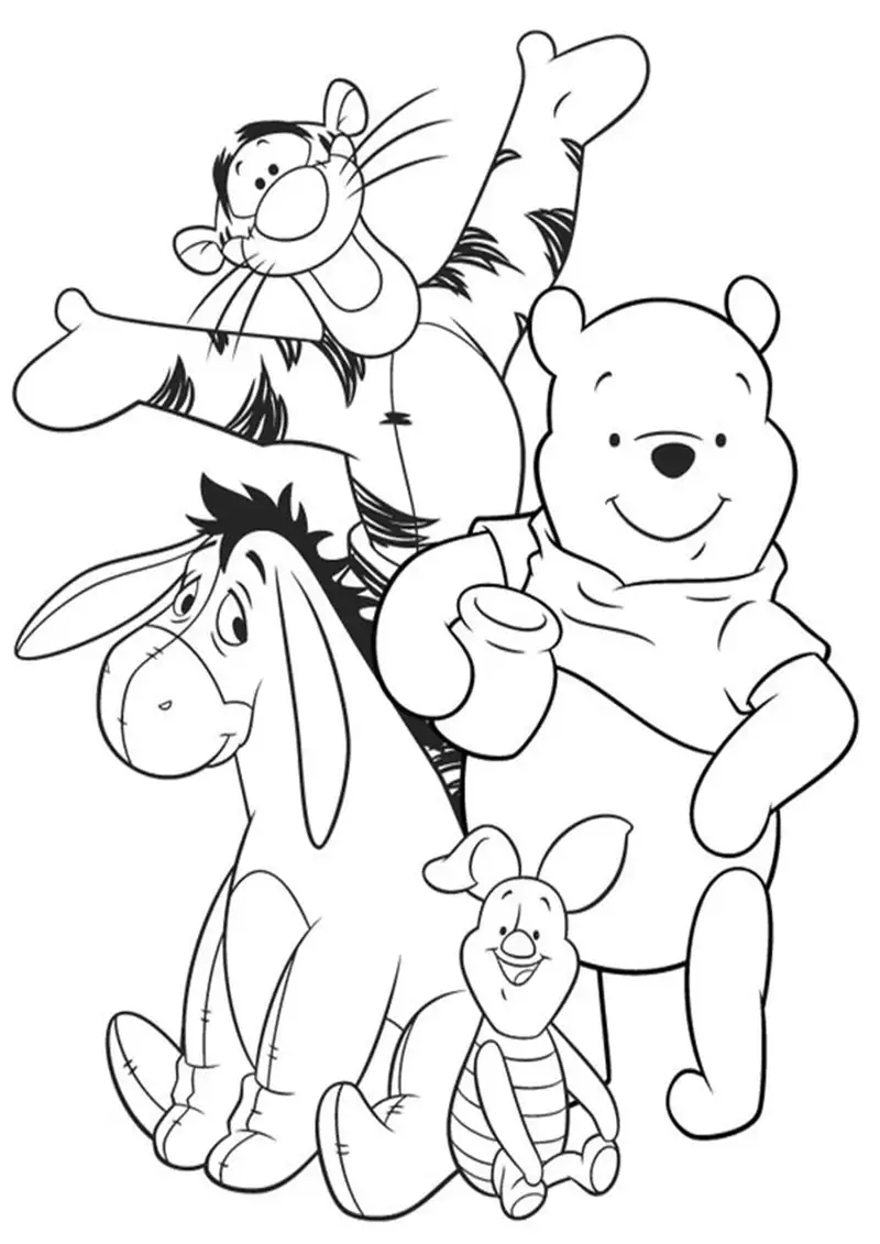 Tô màu Winnie the Pooh với hình ảnh đáng yêu