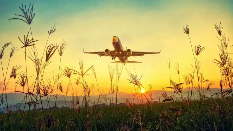 Hình nền máy bay trên bầu trời hoàng hôn, hoàn hảo cho những tín đồ yêu thiên nhiên
