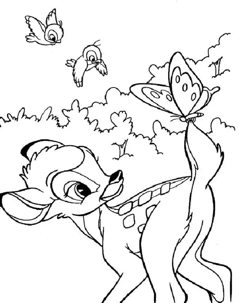 Tranh tô màu Bambi cho fan của bộ phim hoạt hình
