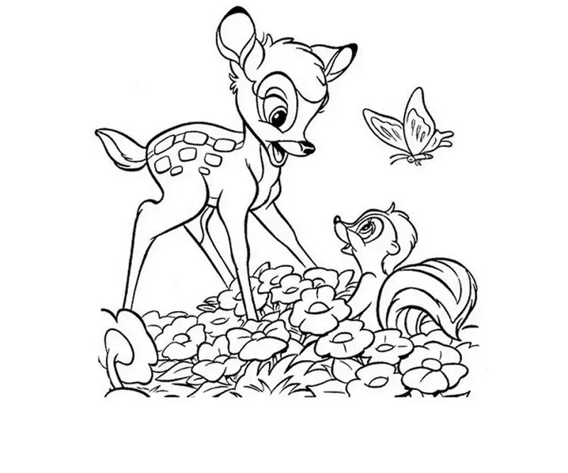 Hình vẽ Bambi với những chi tiết đơn giản
