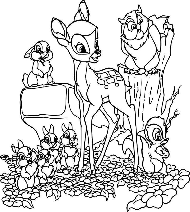 Tô màu Bambi cho bé yêu thích động vật rừng xanh