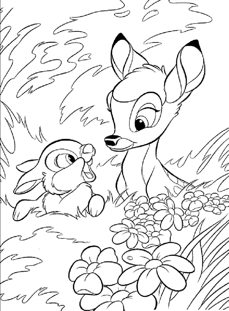 Tranh tô màu Bambi mang lại niềm vui cho trẻ em