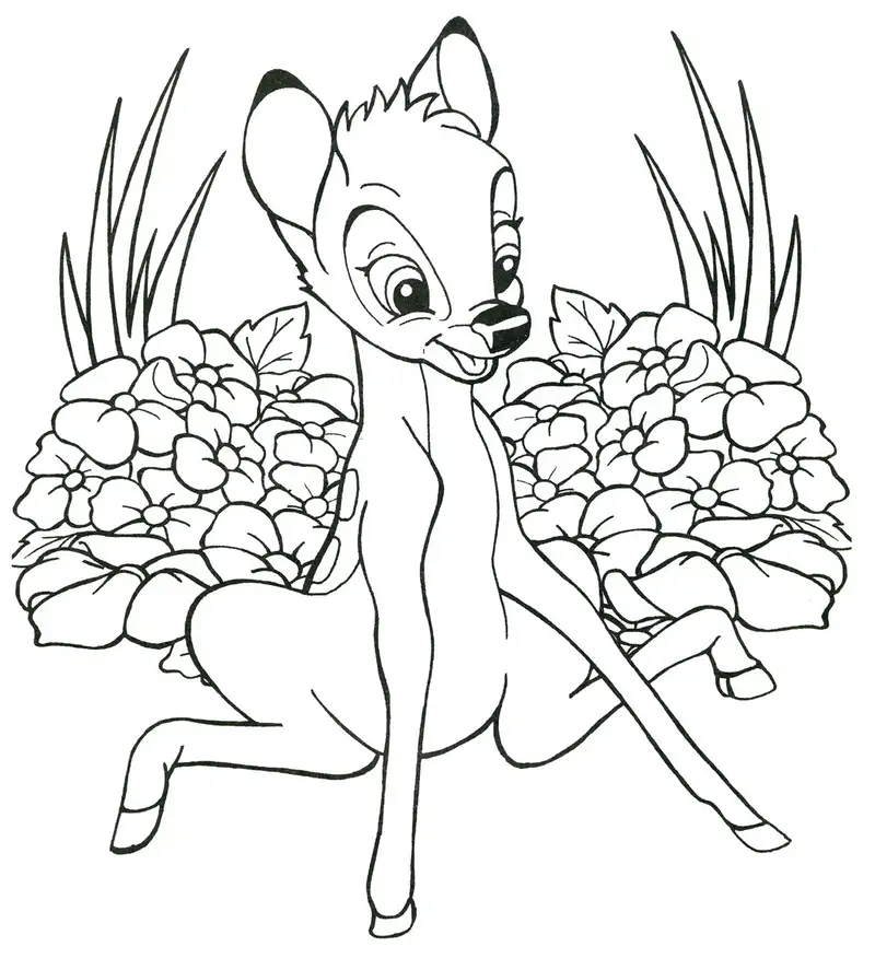 Tô màu Bambi cùng các nhân vật trong câu chuyện