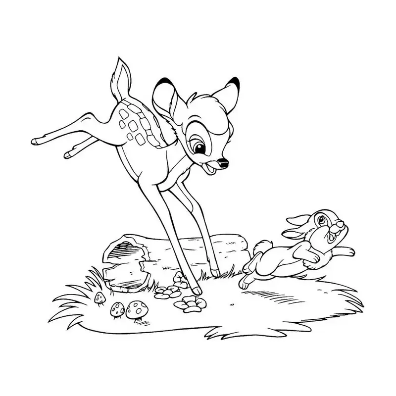 Tô màu Bambi cực kỳ đơn giản và thú vị
