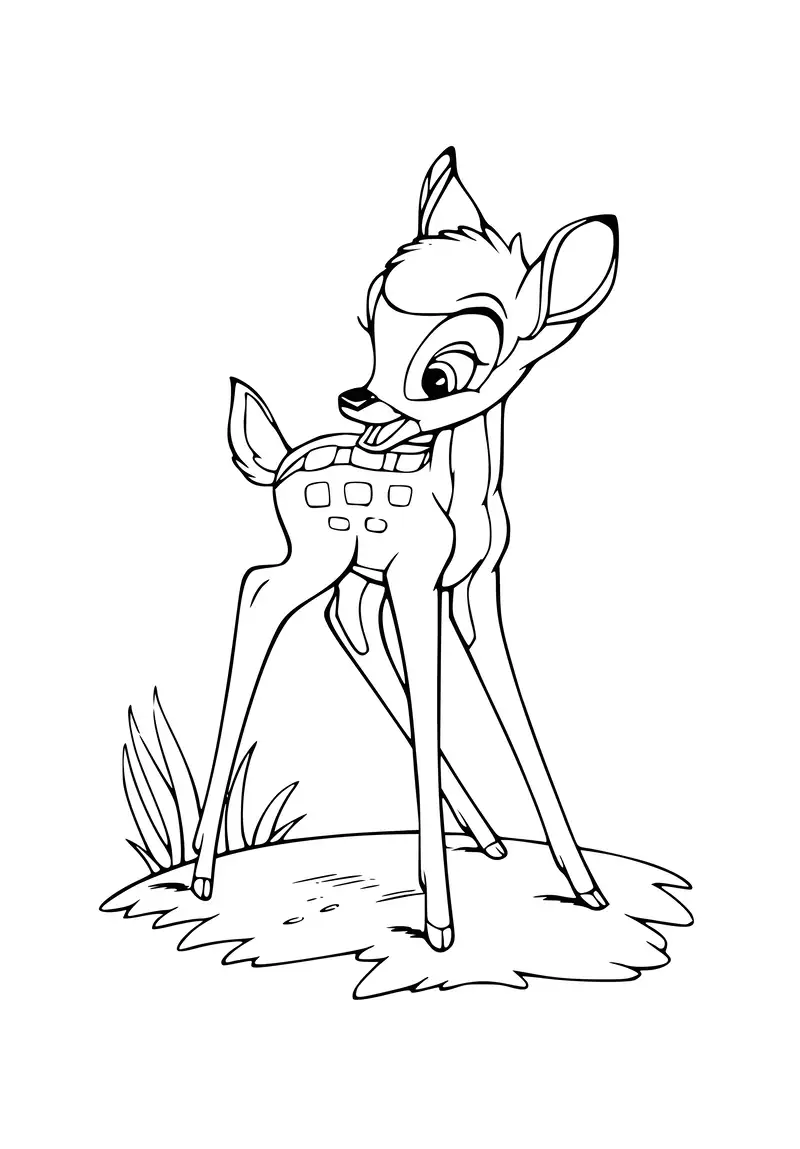 Hình tô màu Bambi dành cho fan nhí
