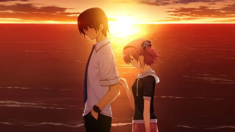 Anime lãng mạn với cặp đôi trong ánh đèn thành phố Anime lãng mạn với cặp đôi trong ánh đèn thành phố