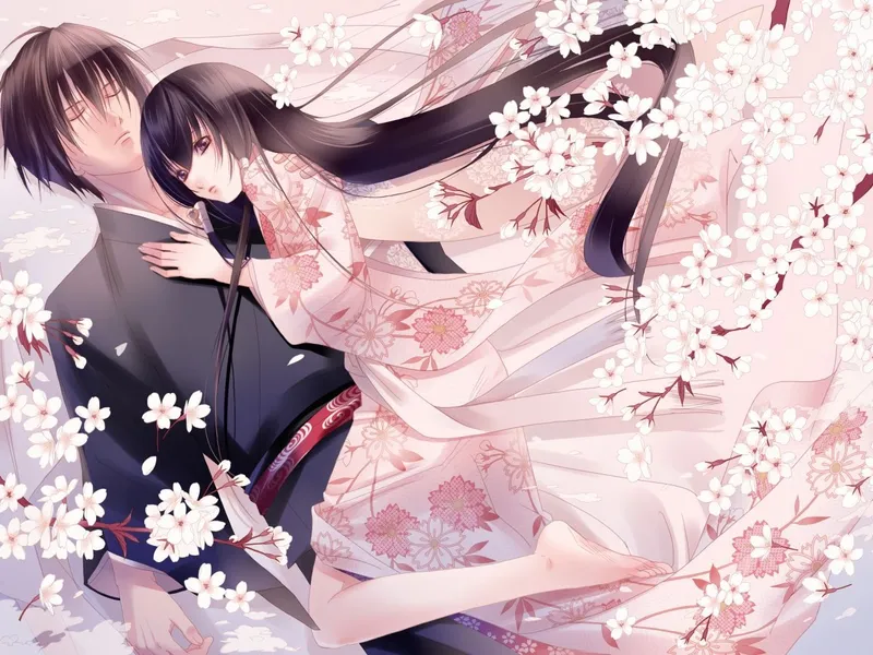 Anime tình cảm lãng mạn với khung cảnh vườn hoa nở rộ Anime tình cảm lãng mạn với khung cảnh vườn hoa nở rộ