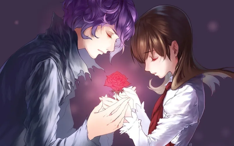 Cặp đôi anime tay trong tay dưới ánh nắng đầu ngày Cặp đôi anime tay trong tay dưới ánh nắng đầu ngày
