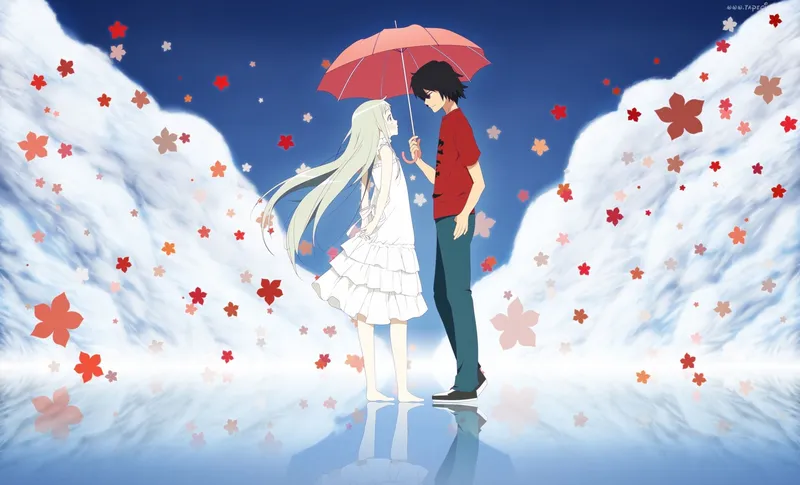 Cặp đôi anime nắm tay nhau giữa trời sao lấp lánh Cặp đôi anime nắm tay nhau giữa trời sao lấp lánh