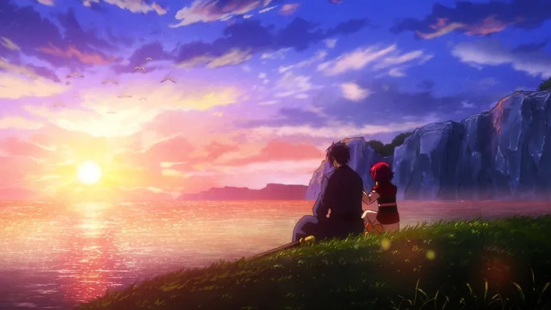 Anime lãng mạn với cặp đôi cùng nhau ngắm hoa anh đào Anime lãng mạn với cặp đôi cùng nhau ngắm hoa anh đào