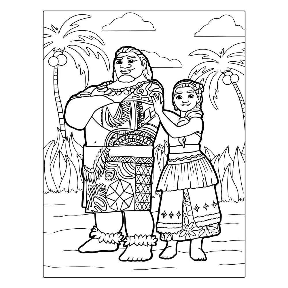 Tranh tô màu Moana cực kỳ đẹp Tranh tô màu Moana cực kỳ đẹp