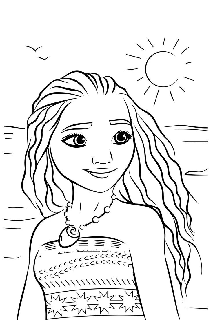 Hình vẽ Moana với các chi tiết sắc nét Hình vẽ Moana với các chi tiết sắc nét