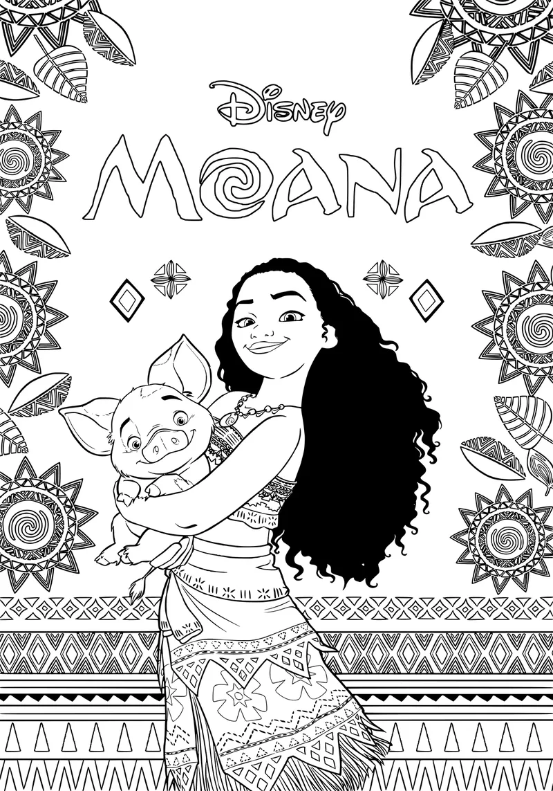 Tranh tô màu Moana dành cho các bé yêu thích biển cả Tranh tô màu Moana dành cho các bé yêu thích biển cả