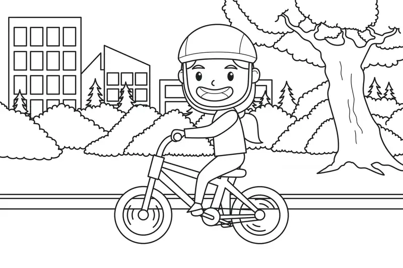 Tranh tô màu các phương tiện giao thông như xe đạp Tranh tô màu các phương tiện giao thông như xe đạp