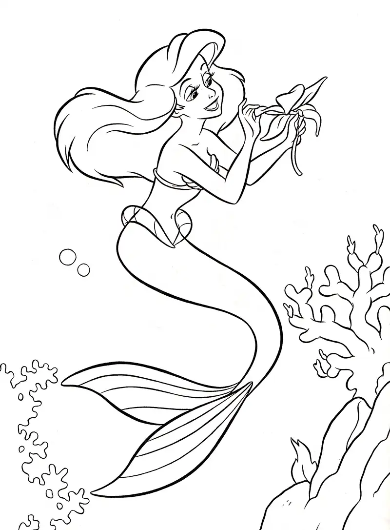 Tranh tô màu công chúa Disney Princess với hình ảnh nàng tiên cá Ariel Tranh tô màu công chúa Disney Princess với hình ảnh nàng tiên cá Ariel