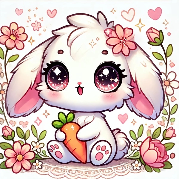 Tải ngay hình con thỏ cute chibi siêu yêu