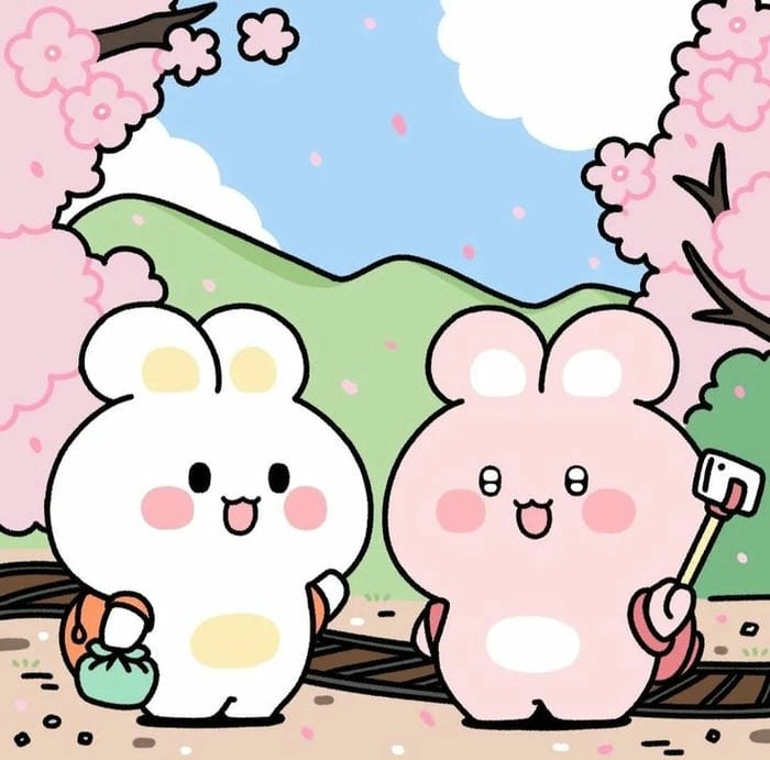 Ngắm nhìn anime chibi hình con thỏ cute đẹp