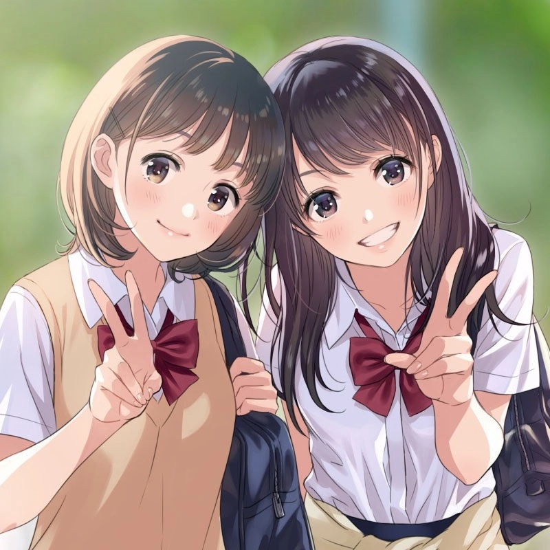 Thêm vào bộ sưu tập anime chibi avatar đôi bạn thân nữ cute