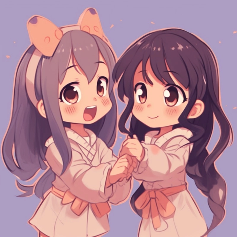 Chiêm ngưỡng ảnh cặp anime cute avatar đôi bff nữ chibi