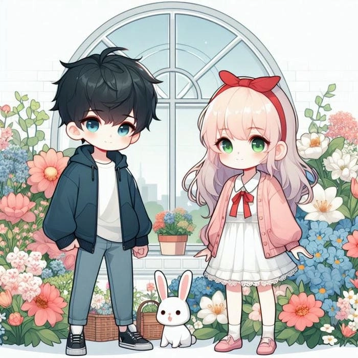 Tình yêu thêm ngọt ngào với avatar cặp đôi cute chibi