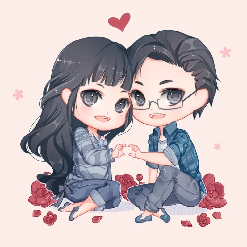 Chọn bộ sưu tập avt đôi chibi avatar đôi bff cute
