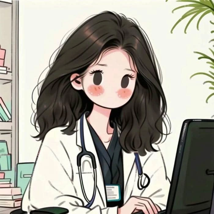 Tham khảo ngay hình bác sĩ soi kính hiển vi chibi