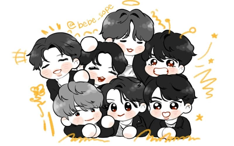Tải ngay bộ bts chibi photo đẹp mắt