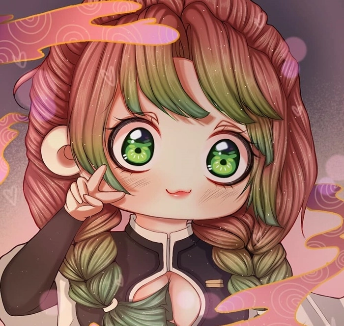 Ghim ảnh cặp đôi mitsuri và obanai chibi