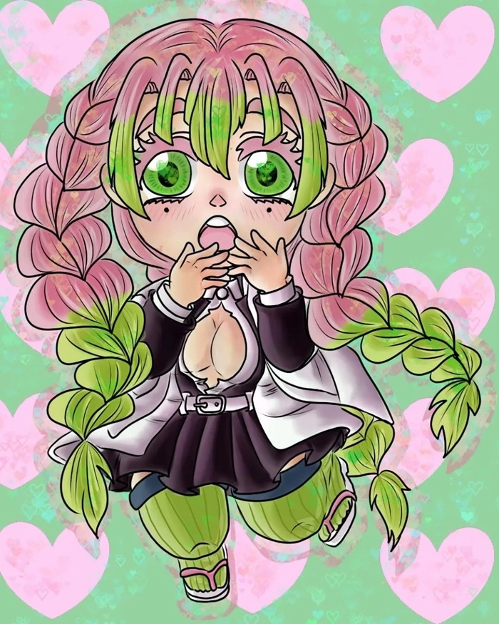 Cùng xem ảnh đôi mitsuri và shinobu chibi