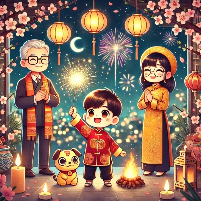 Chào năm mới rộn ràng với chibi đón tết