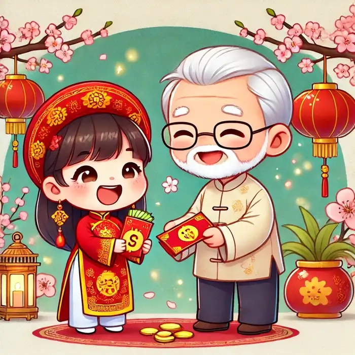 Chào xuân cùng ảnh chibi tết ghép mặt