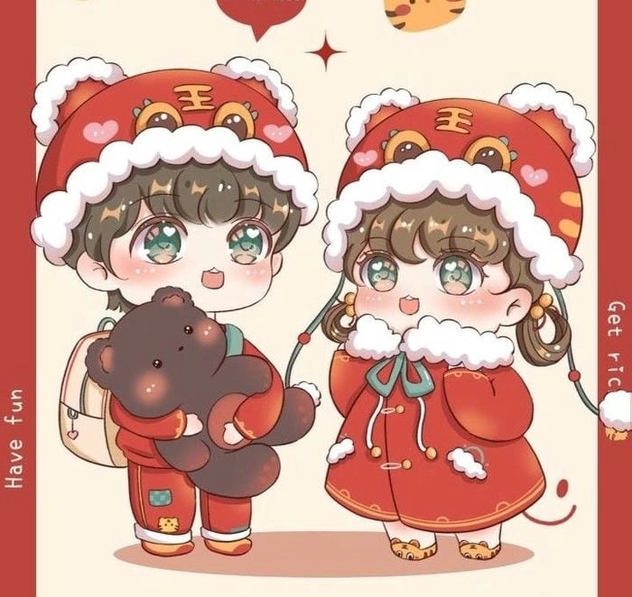 Hình ảnh đáng yêu của chibi ngày tết