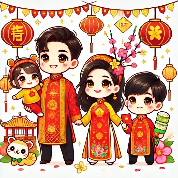 Lưu giữ kỷ niệm cho bé với chibi ghép mặt cho bé tết