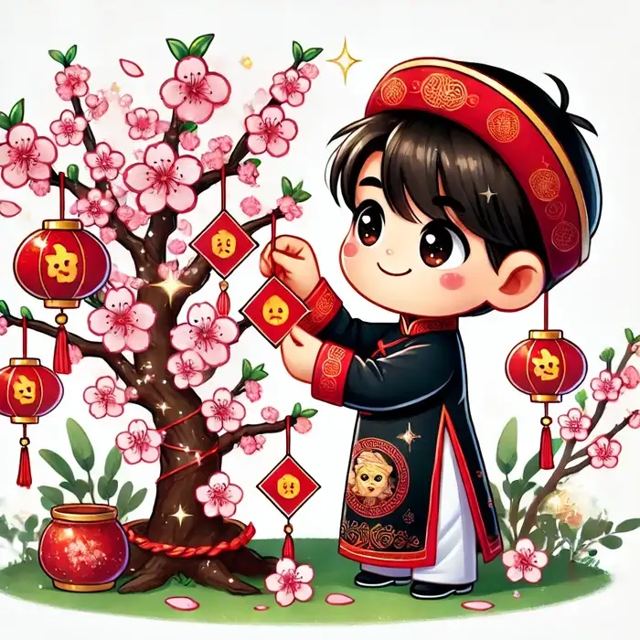 Bộ ảnh ngộ nghĩnh cho bé chibi tết cho bé