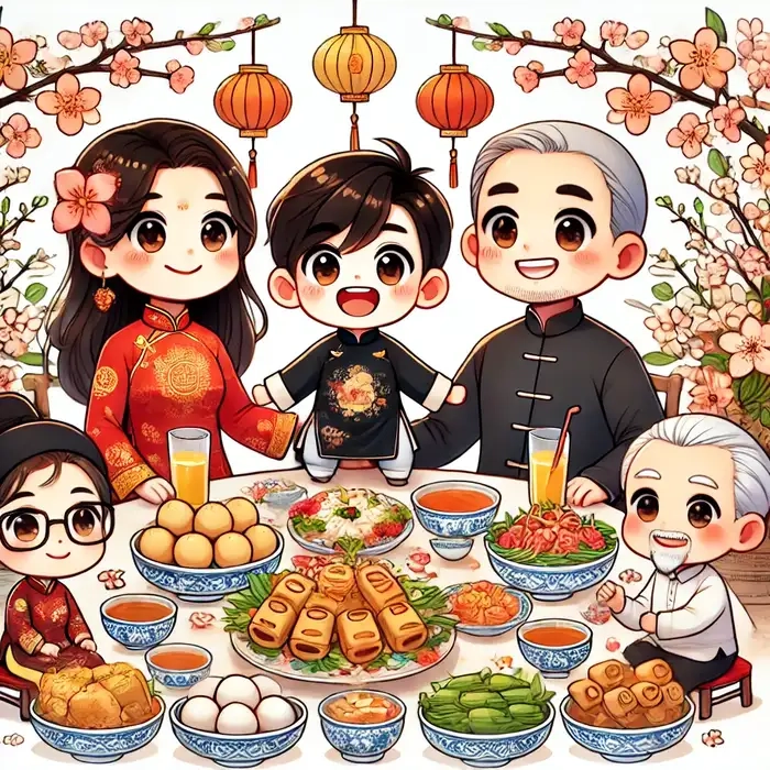 Ghép ảnh vui nhộn cùng ghép chibi tết