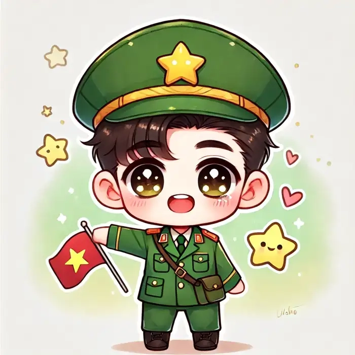 Chiêm ngưỡng bộ sưu tập hình ảnh chú bộ đội chibi