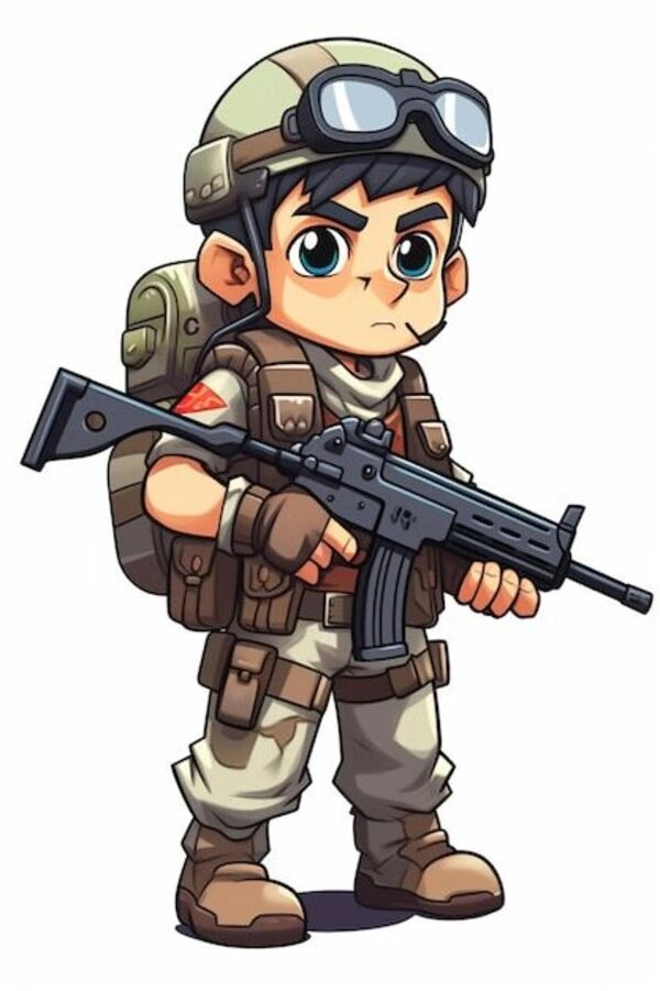 Ảnh minh họa cực chất bộ đội chibi