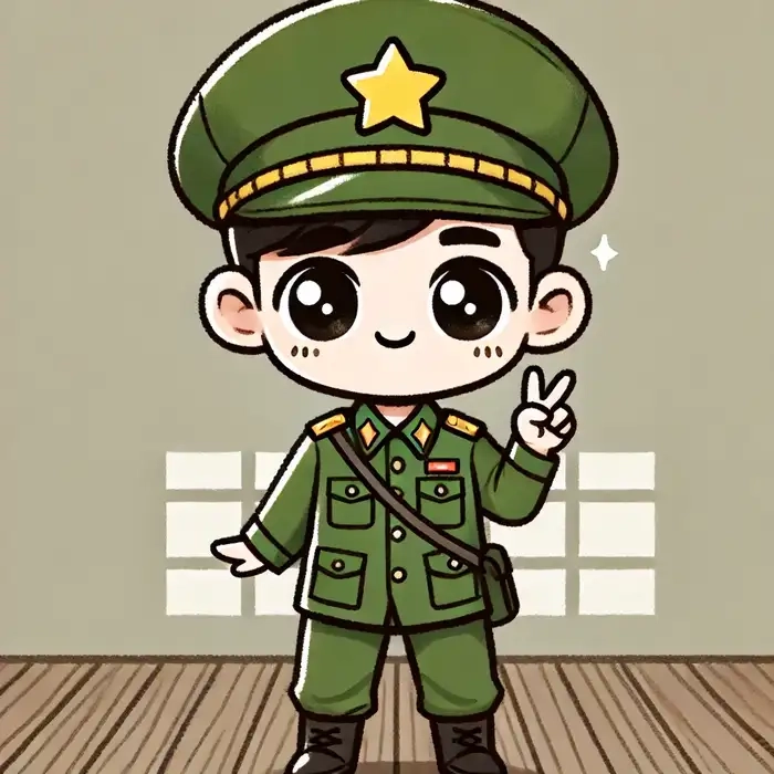 Ngắm tranh vẽ đẹp hình bộ đội chibi