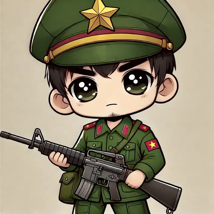 Khám phá bộ tranh hình chibi bộ đội