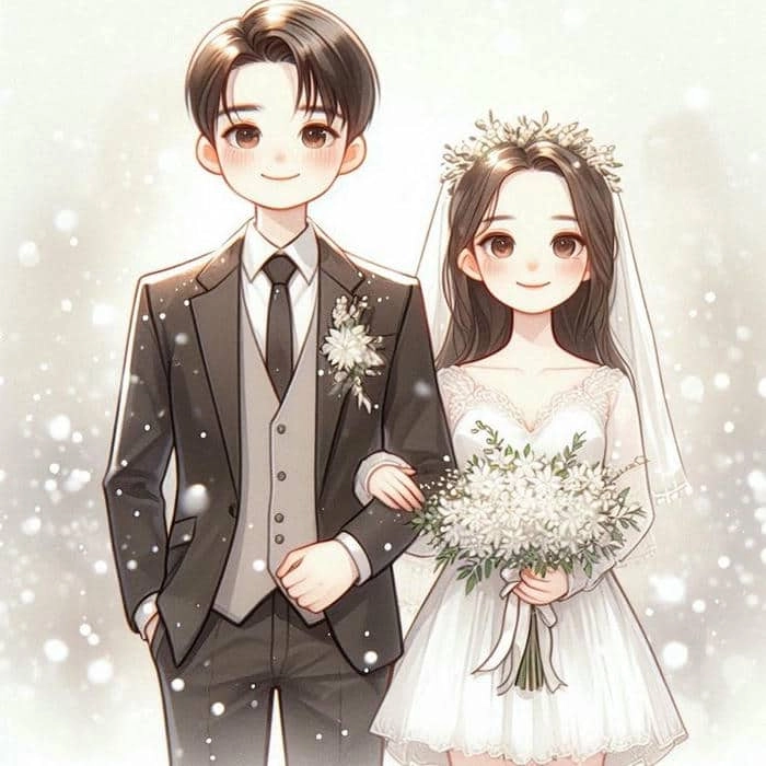 Bộ sưu tập chibi cô dâu chú rể de thuong