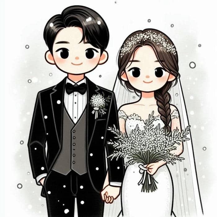 Ngắm nhìn bộ ảnh chibi cô dâu chú rể
